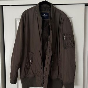 American Eagle Outfitters Dark Brown Bomber Jacket
